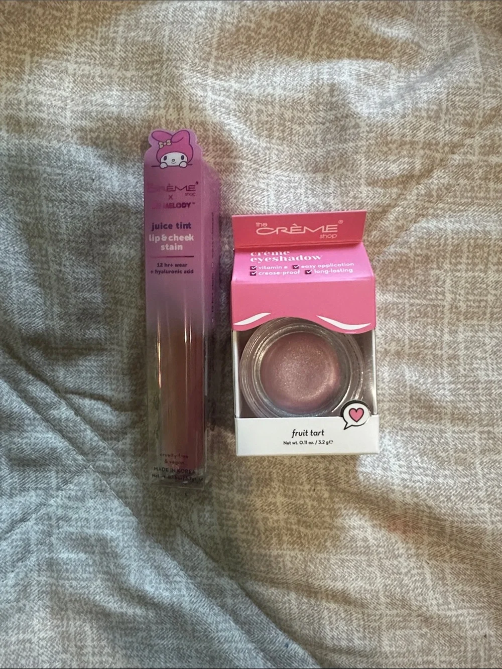 The Crème Shop Fruit Tart Cream Eyeshadow And Pink lip & Cheek stain